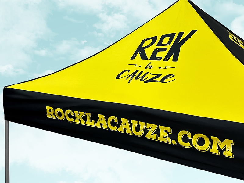 Tente promotionnelle de Rock la Cauze